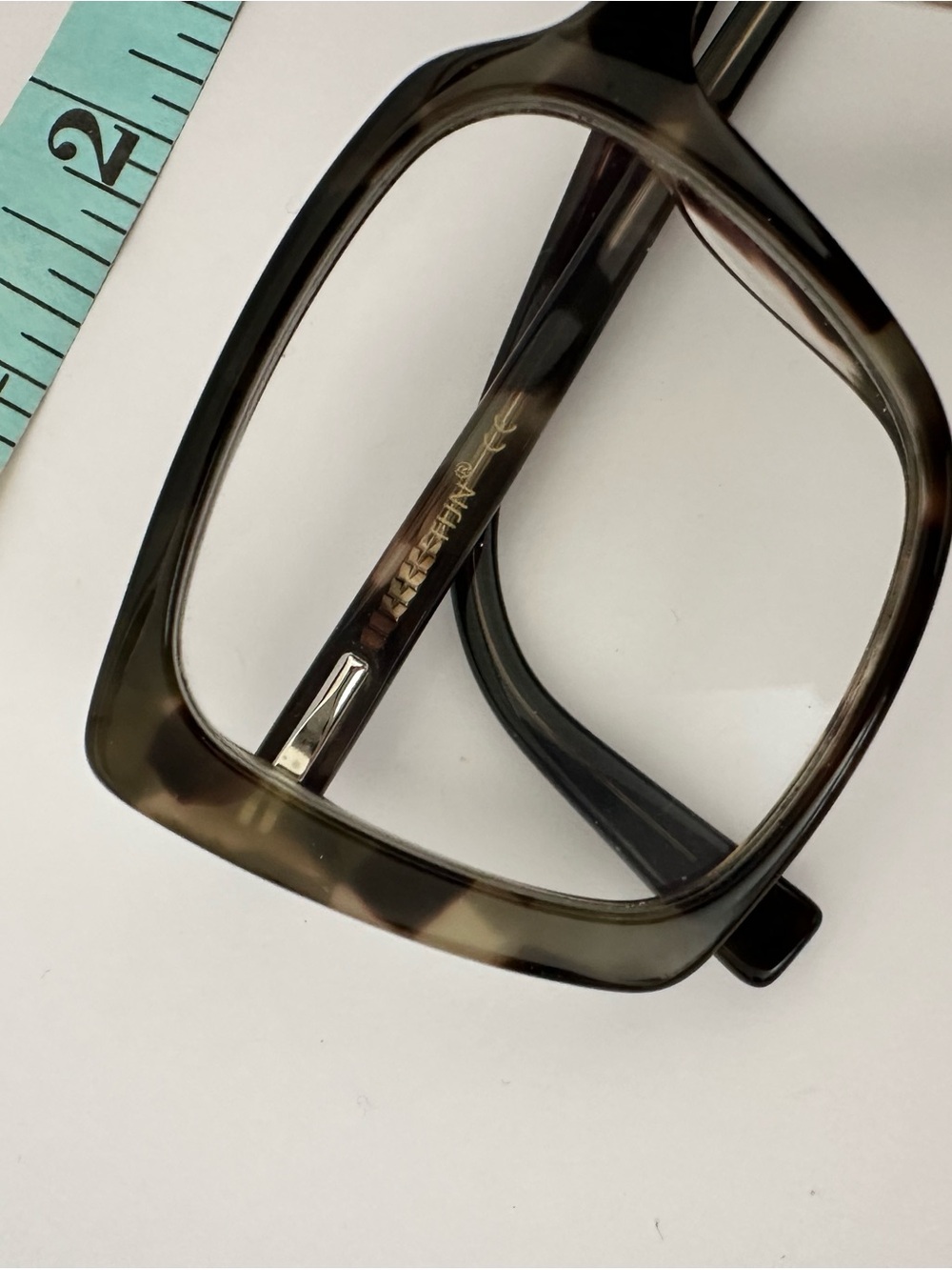 Oversized Tortoiseshell Square Prescription Eyeglass Frames - Translucent Brown - Picture 2 of 4